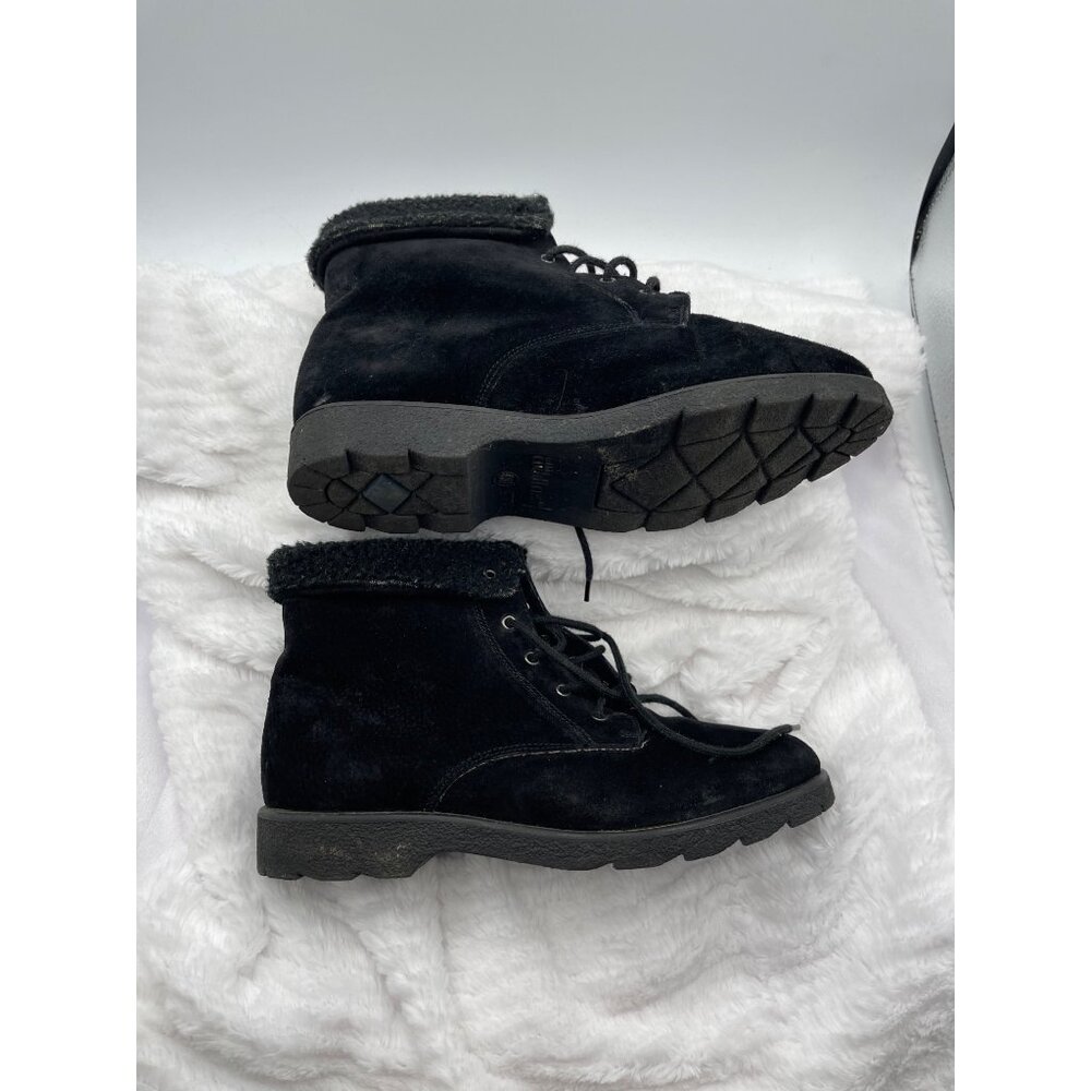 Cobbie Cuddlers Womens Ankle Boots Size 8W Black Suede Leather Booties - Picture 3 of 11